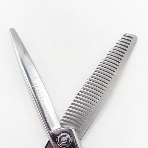 新品同様【ミズタニシザーズ ミズタニシザーMIZUTANI SCISSORS】Acroleaf WIDE K-35 オフセット シザー セニング 美容ハサミ すきばさみ 美容師 理容師 約30~35% 右利き 5.8インチ 中古 sc3022