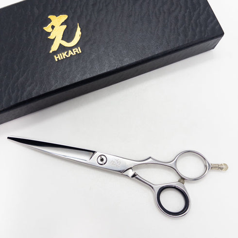 【ヒカリシザーズHIKARI光シザーHIKARI SCISSORS】E-6 シザー オフセット 理容 美容ハサミ 美容師 理容師 右利き 6.2インチ 中古 sc3083