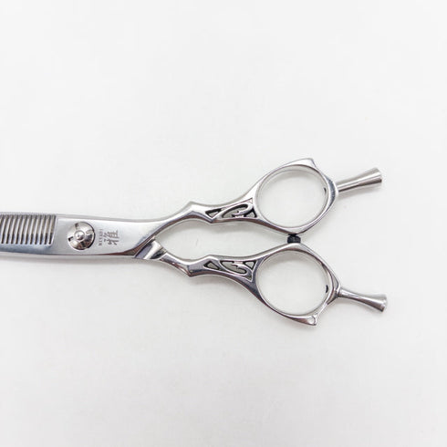 【MIYABI雅】40目UCM メガネ シザー セニング 美容ハサミ すきばさみ 美容師 理容師 約37% 右利き 5.8インチ 中古 sc3125