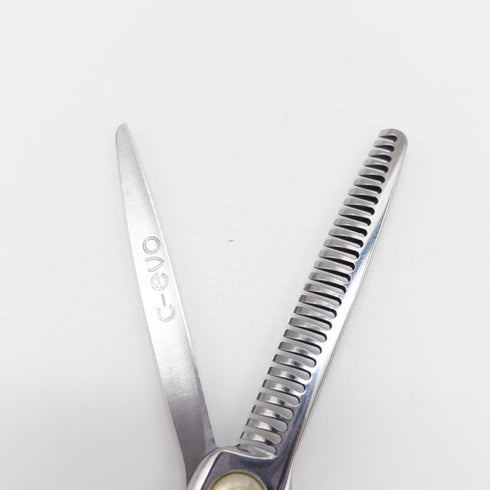 【ヒカリシザーズHIKARI光シザーHIKARI SCISSORS】c-evo L761 メガネ シザー セニング 美容ハサミ すきばさみ 美容師 理容師 約20~30% 左利き 6インチ 中古 sc3160