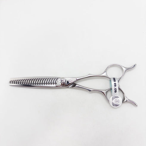 美品【ナルトシザーズ ナルトシザーNARUTO SCISSORS】四梳きシェアライン メガネ シザー セニング 美容ハサミ すきばさみ 美容師 理容師 約45% 右利き 6インチ 中古 sc3178