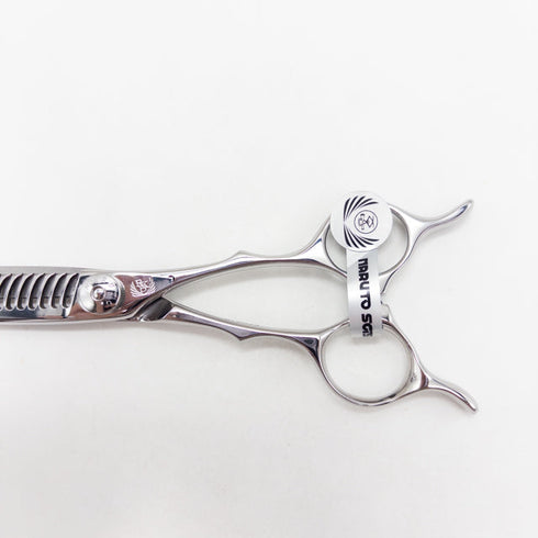 美品【ナルトシザーズ ナルトシザーNARUTO SCISSORS】四梳きシェアライン メガネ シザー セニング 美容ハサミ すきばさみ 美容師 理容師 約45% 右利き 6インチ 中古 sc3178