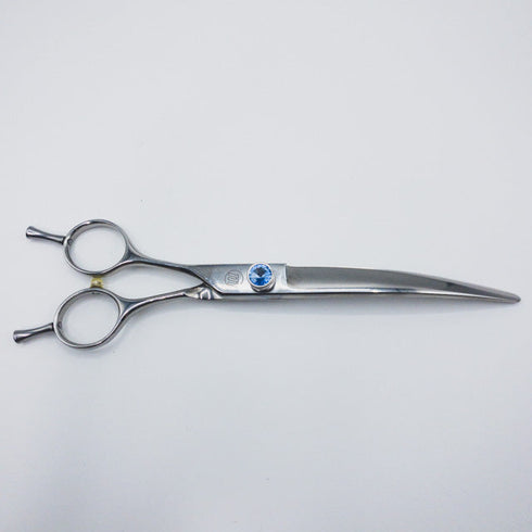 【moontay】 トリミングシザー カーブシザー アール メガネ 左利き トリマー ペット 7インチ 中古 sc322