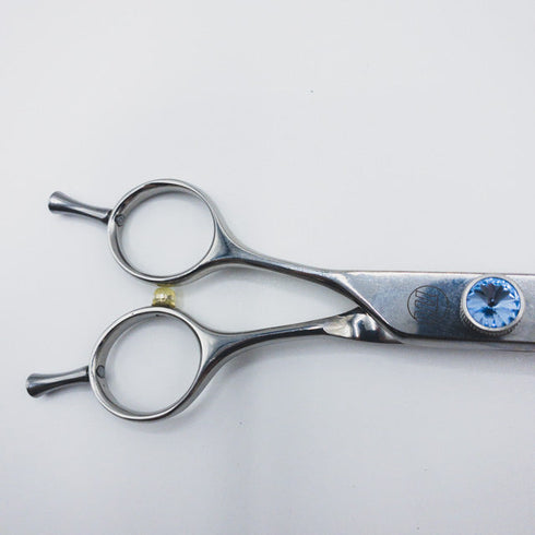 【moontay】 トリミングシザー カーブシザー アール メガネ 左利き トリマー ペット 7インチ 中古 sc322