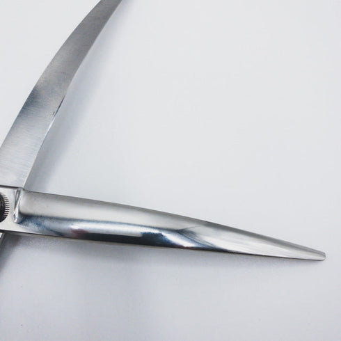 【moontay】 トリミングシザー カーブシザー アール メガネ 左利き トリマー ペット 7インチ 中古 sc322