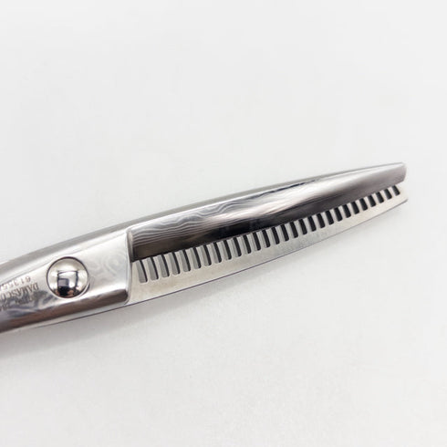 【アルプス株式会社 リビテックハイネッタ21】DC-4CK28SZダマスカス オフセット シザー セニング 美容ハサミ すきばさみ 美容師 理容師 約30~35% 右利き 6インチ 中古 sc3229