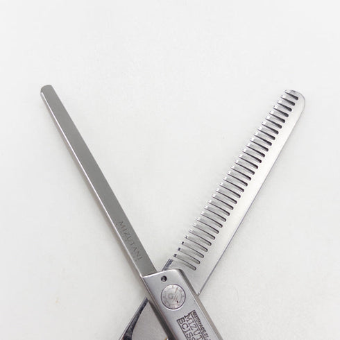 【ミズタニシザーズ ミズタニシザーMIZUTANI SCISSORS】ACRO TYPE-A メガネ シザー セニング 美容ハサミ すきばさみ 美容師 理容師 約25~30% 右利き 5.8インチ 中古 sc3245