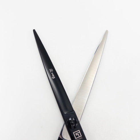 【スバンスSVANS.】ギザ刃ストレート トリミングシザー オフセット 右利き トリマー ペット 7インチ 中古 sc3246