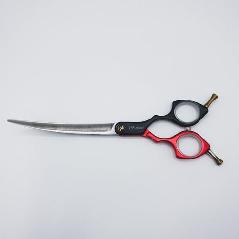 【シルバーラインSilverLine】ULLC700ジュラルミンカーブ25度 トリミングシザー メガネ 右利き トリマー ペット 7インチ 中古 sc328