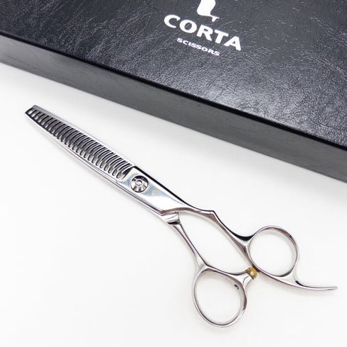 【コルタCORTA】25GOY オフセット シザー セニング 美容ハサミ すきばさみ 美容師 理容師 約25~30% 右利き 6インチ 中古 sc3312