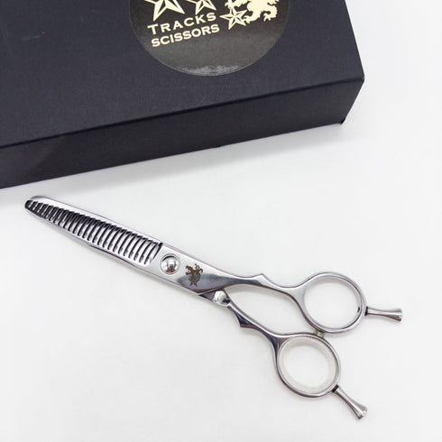 新品同様【トラックスシザーズ トラックスシザーTRACKS SCISSORS】KEEP25 メガネ シザー セニング 美容ハサミ すきばさみ 美容師 理容師 約20~25% 右利き 5.8インチ 中古 sc3355