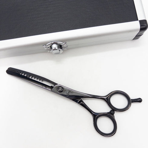 美品【ヘアリセッターHAIR RESETTER】TRINEBONEトラインボーン 特殊セニング オフセット シザー セニング 美容ハサミ すきばさみ 美容師 理容師 約% 右利き 6.5インチ 中古 sc3356