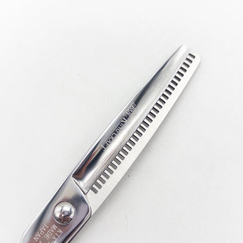 【KING CRAFT SCISSORSキングクラフトシザー】クレイオKTX-20F オフセット シザー セニング 美容ハサミ すきばさみ 美容師 理容師 約20% 右利き 6インチ 中古 sc3363