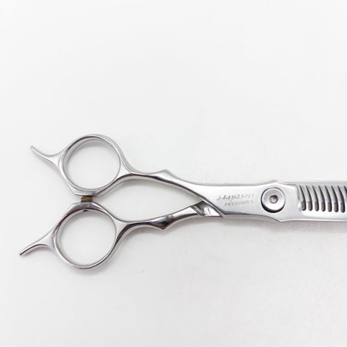 【ハヤシシザーズ ハヤシシザーHAYASHI SCISSORS】HYS-28RL-WH-6-L メガネ シザー セニング 美容ハサミ すきばさみ 美容師 理容師 約15~20% 左利き 6インチ 中古 sc3377