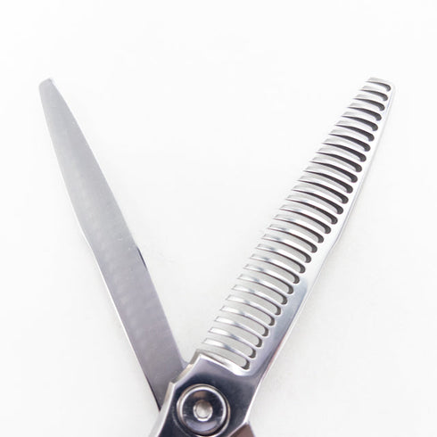 【ハヤシシザーズ ハヤシシザーHAYASHI SCISSORS】HYS-28RL-WH-6-L メガネ シザー セニング 美容ハサミ すきばさみ 美容師 理容師 約15~20% 左利き 6インチ 中古 sc3377