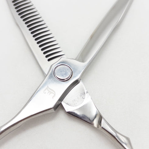 【ハヤシシザーズ ハヤシシザーHAYASHI SCISSORS】HYS-28RL-WH-6-L メガネ シザー セニング 美容ハサミ すきばさみ 美容師 理容師 約15~20% 左利き 6インチ 中古 sc3377