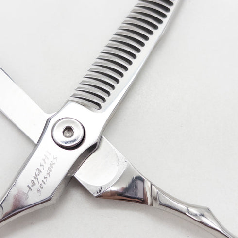 【ハヤシシザーズ ハヤシシザーHAYASHI SCISSORS】HYS-28RL-WH-6-L メガネ シザー セニング 美容ハサミ すきばさみ 美容師 理容師 約15~20% 左利き 6インチ 中古 sc3377