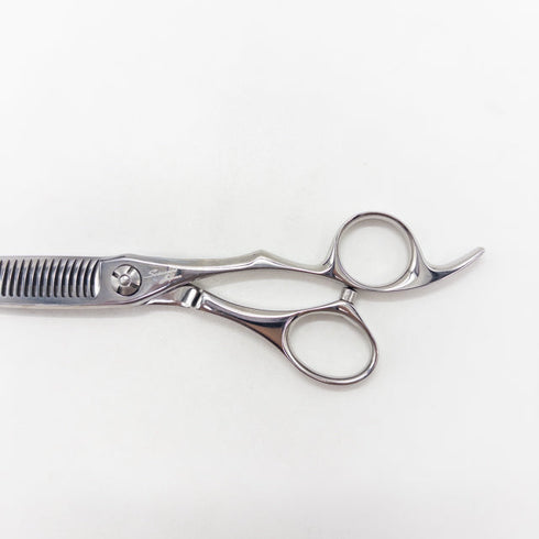 【シザーズジャパンSCISSORS JAPAN】Qs FLOR LSBS加工 QSF25%29i17N6N オフセット シザー セニング 美容ハサミ すきばさみ 美容師 理容師 約20~30% 右利き 6インチ 中古 sc3425