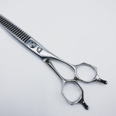 【ミズタニシザーズ ミズタニシザーMIZUTANI SCISSORS】ACRO YURAGI ZEROユラギ ゼロ メガネ シザー セニング 美容ハサミ すきばさみ 美容師 理容師 約10% 右利き 6インチ 中古 sc344