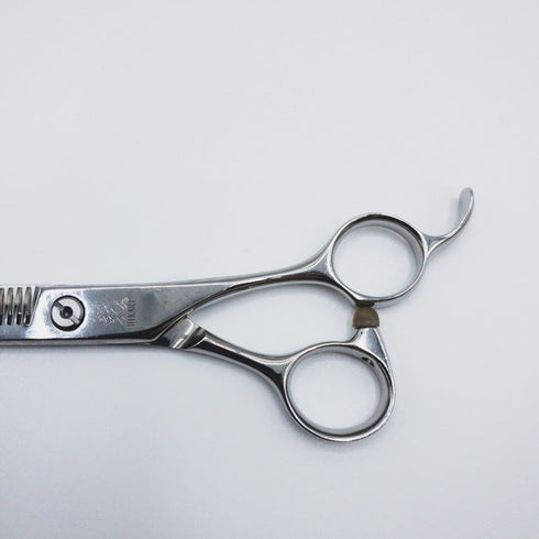 【ヒカリシザーズHIKARI光シザーHIKARI SCISSORS】6032 オフセット シザー セニング 美容ハサミ すきばさみ 美容師 理容師 約40% 右利き 6インチ 中古 sc345