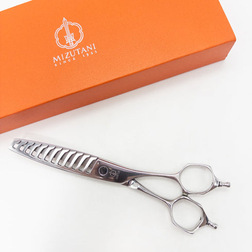 【ミズタニシザーズ ミズタニシザーMIZUTANI SCISSORS】Acroleaf WIDE M-50 メガネ シザー セニング 美容ハサミ すきばさみ 美容師 理容師 約40~50% 右利き 5.8インチ 中古 sc3472