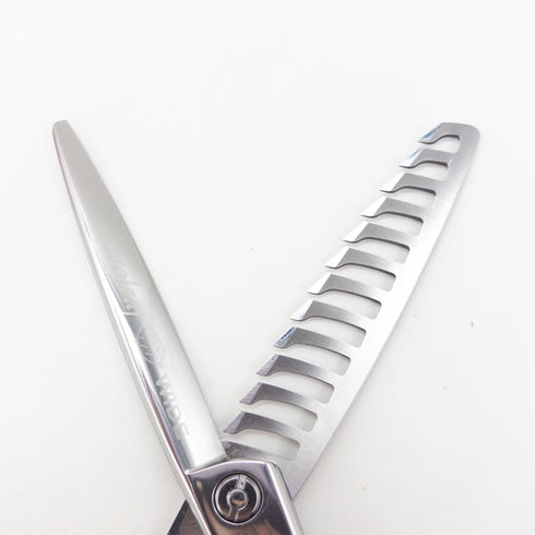 【ミズタニシザーズ ミズタニシザーMIZUTANI SCISSORS】Acroleaf WIDE M-50 メガネ シザー セニング 美容ハサミ すきばさみ 美容師 理容師 約40~50% 右利き 5.8インチ 中古 sc3472