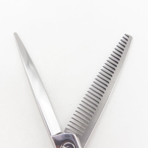 【ミズタニシザーズ ミズタニシザーMIZUTANI SCISSORS】CRONOS5 クロノス オフセット シザー セニング 美容ハサミ すきばさみ 美容師 理容師 約3% 右利き 5.8インチ 中古 sc3478