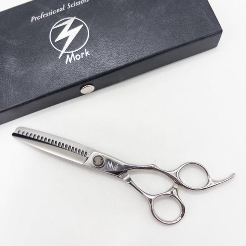 新品同様【モルクシザーMork】Cobalt Clip-20G SP オフセット シザー セニング 美容ハサミ すきばさみ 美容師 理容師 約40% 右利き 6インチ 中古 sc3511