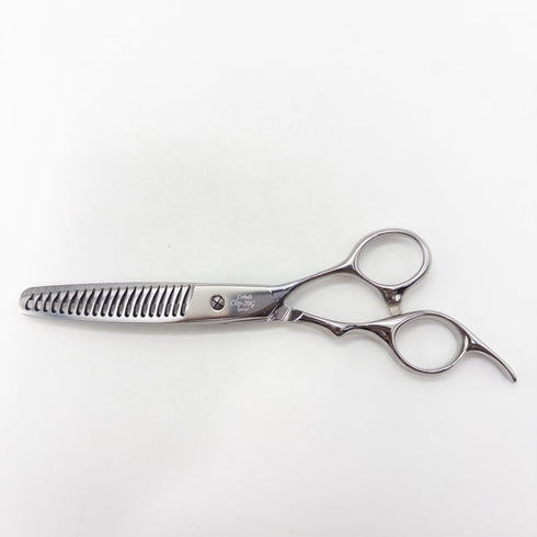新品同様【モルクシザーMork】Cobalt Clip-20G SP オフセット シザー セニング 美容ハサミ すきばさみ 美容師 理容師 約40% 右利き 6インチ 中古 sc3511