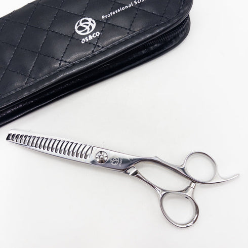 【アルファシザーas&co】FTC-20 オフセット シザー セニング 美容ハサミ すきばさみ 美容師 理容師 約30% 右利き 6インチ 中古 sc3512