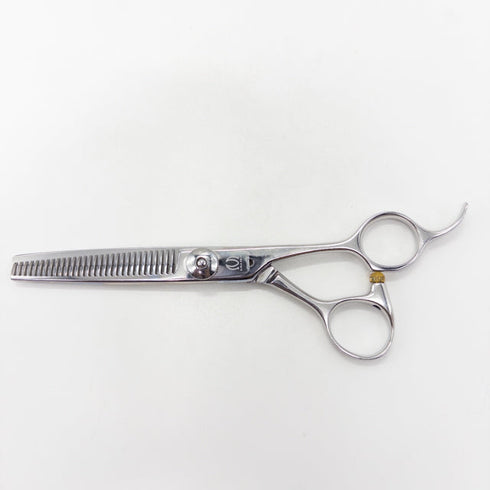 【ミズタニシザーズ ミズタニシザーMIZUTANI SCISSORS】BLACK-SMITH オフセット シザー セニング 美容ハサミ すきばさみ 美容師 理容師 約20~25% 右利き 5.8インチ 中古 sc3538
