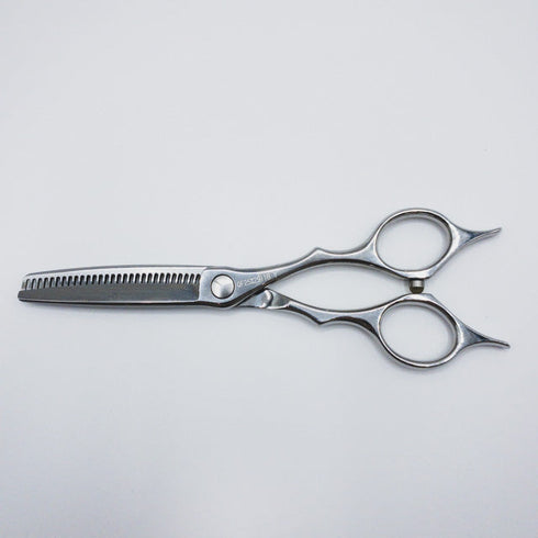 【シザーズジャパンSCISSORS JAPAN】QF25%29i18 Y LSBS加工 メガネ シザー セニング 美容ハサミ すきばさみ 美容師 理容師 約25% 右利き 6インチ 中古 sc354