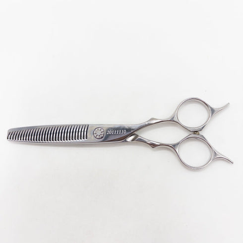 【ハヤシシザーズ ハヤシシザーHAYASHI SCISSORS】V-30RTR-WH-6 メガネ シザー セニング 美容ハサミ すきばさみ 美容師 理容師 約35~40% 右利き 6インチ 中古 sc3559