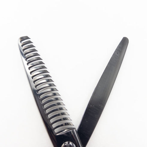 【アルファシザーas&co】SGT20C ブラックコーティング オフセット シザー セニング 美容ハサミ すきばさみ 美容師 理容師 約25% 右利き 6インチ 中古 sc3583