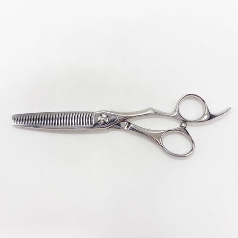 【シザーズジャパンSCISSORS JAPAN】Qs FLOR LSBS加工 QSF25%29i17N6N オフセット シザー セニング 美容ハサミ すきばさみ 美容師 理容師 約20~30% 右利き 6インチ 中古 sc3640