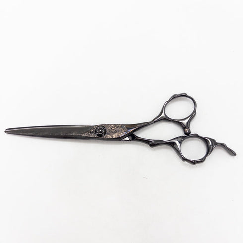【トラックスシザーズ トラックスシザーTRACKS SCISSORS】PEACE ブラックコーティング シザー オフセット 理容 美容ハサミ 美容師 理容師 右利き 5.9インチ 中古 sc3662