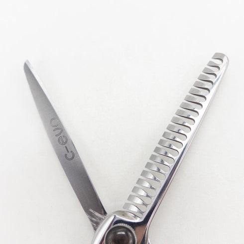 【ヒカリシザーズHIKARI光シザーHIKARI SCISSORS】c-evo L762 メガネ シザー セニング 美容ハサミ すきばさみ 美容師 理容師 約40~50% 左利き 6インチ 中古 sc3717