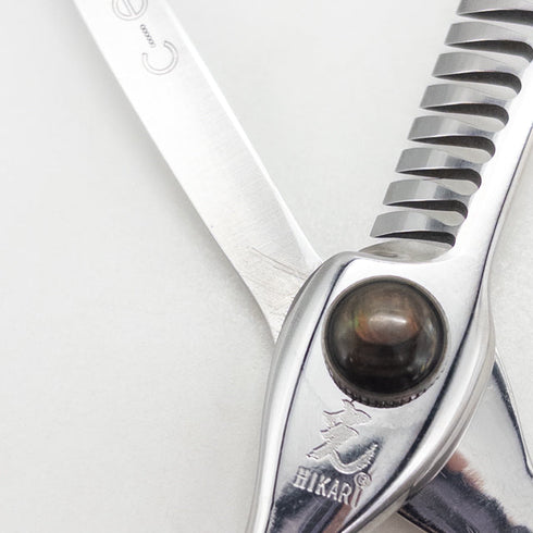【ヒカリシザーズHIKARI光シザーHIKARI SCISSORS】c-evo L762 メガネ シザー セニング 美容ハサミ すきばさみ 美容師 理容師 約40~50% 左利き 6インチ 中古 sc3717