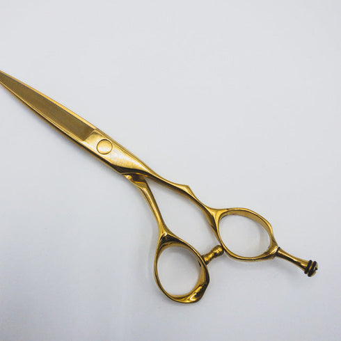 【ミズタニシザーズ ミズタニシザーMIZUTANI SCISSORS】TWIGゴールドコーティング シザー オフセット 理容 美容ハサミ 美容師 理容師 右利き 6インチ 中古 sc384