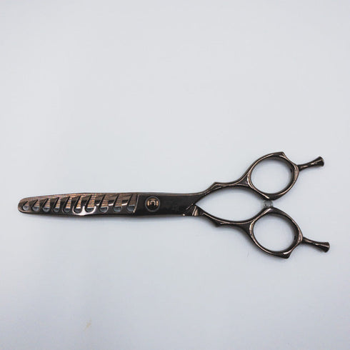 美品【トラックスシザーズ トラックスシザーTRACKS SCISSORS】PERM10 メガネ シザー セニング 美容ハサミ すきばさみ 美容師 理容師 約15~25% 右利き 6インチ 中古 sc395