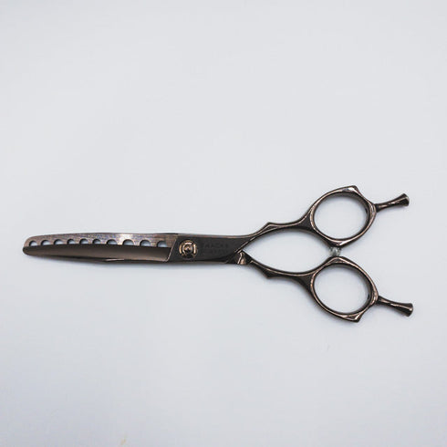 美品【トラックスシザーズ トラックスシザーTRACKS SCISSORS】PERM10 メガネ シザー セニング 美容ハサミ すきばさみ 美容師 理容師 約15~25% 右利き 6インチ 中古 sc395