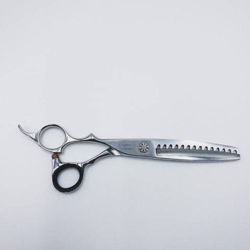 【ハヤシシザーズ ハヤシシザーHAYASHI SCISSORS】V-14逆刃 オフセット シザー セニング 美容ハサミ すきばさみ 美容師 理容師 約50~60% 左利き 6インチ 中古 sc414