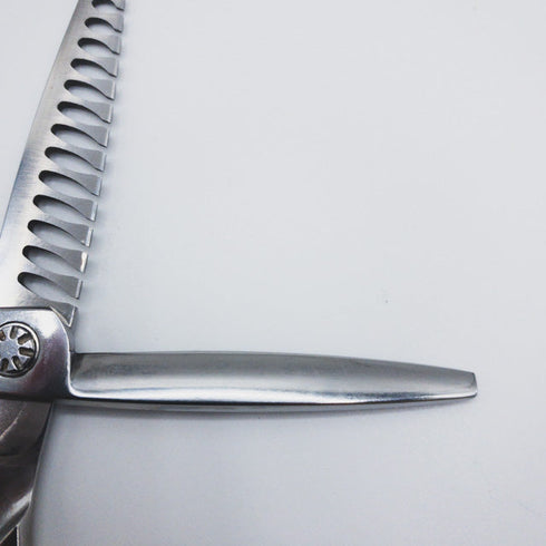 【ハヤシシザーズ ハヤシシザーHAYASHI SCISSORS】V-14逆刃 オフセット シザー セニング 美容ハサミ すきばさみ 美容師 理容師 約50~60% 左利き 6インチ 中古 sc414