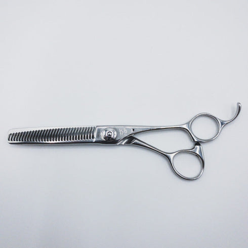 美品【ナルトシザーズ ナルトシザーNARUTO SCISSORS】二梳きラムネS31 オフセット シザー セニング 美容ハサミ すきばさみ 美容師 理容師 約20~25% 右利き 5.8インチ 中古 sc442