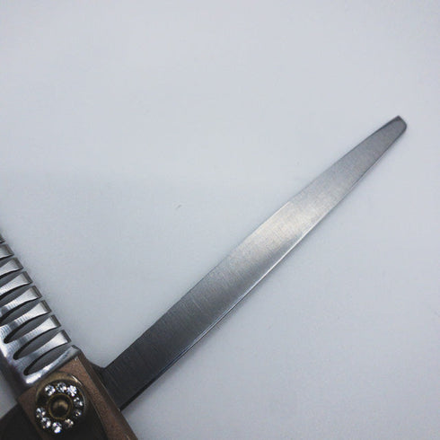 【SVANS.スバンズ】SICKLE-1ローズゴールド ブレンディング ブレンダー トリミングシザー 右利き セニング トリマー ペット 7.5インチ 中古 sc460