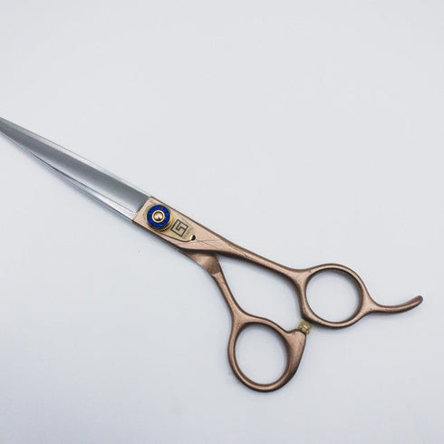 【Svans.スバンス】SICKLE-7 440C ローズゴールド ストレート トリミングシザー オフセット 右利き トリマー ペット 7インチ 中古 sc469