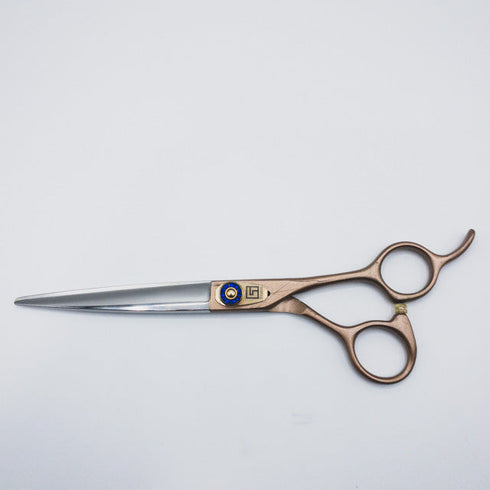 【Svans.スバンス】SICKLE-7 440C ローズゴールド ストレート トリミングシザー オフセット 右利き トリマー ペット 7インチ 中古 sc469