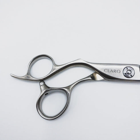 美品【CLAROクラーロ】マット加工 シザー オフセット 理容 美容ハサミ 美容師 理容師 左利き 6インチ 中古 sc481