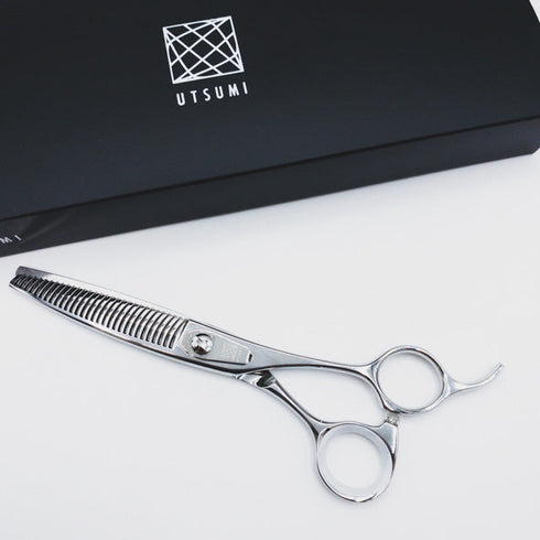 新品未使用【内海ウツミUTSUMI】OF30 トリミングシザー 右利き セニング トリマー ペット 6インチ 中古 sc2634