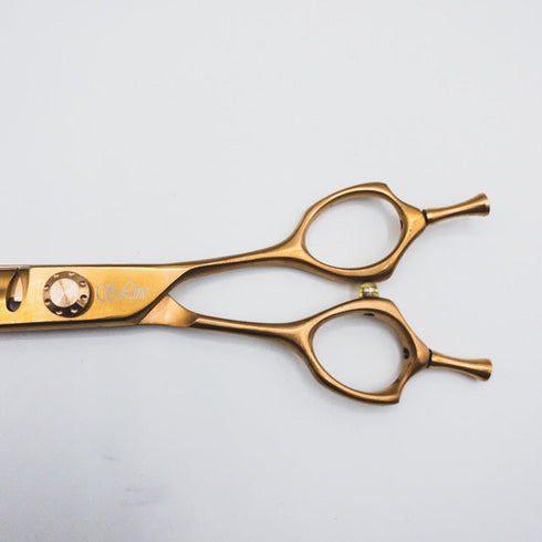 美品【シルバーラインSilverLine】ゴールドパンパン手品ハサミSUM7518 トリミングシザー 右利き セニング トリマー ペット 7.5インチ 中古 sc519